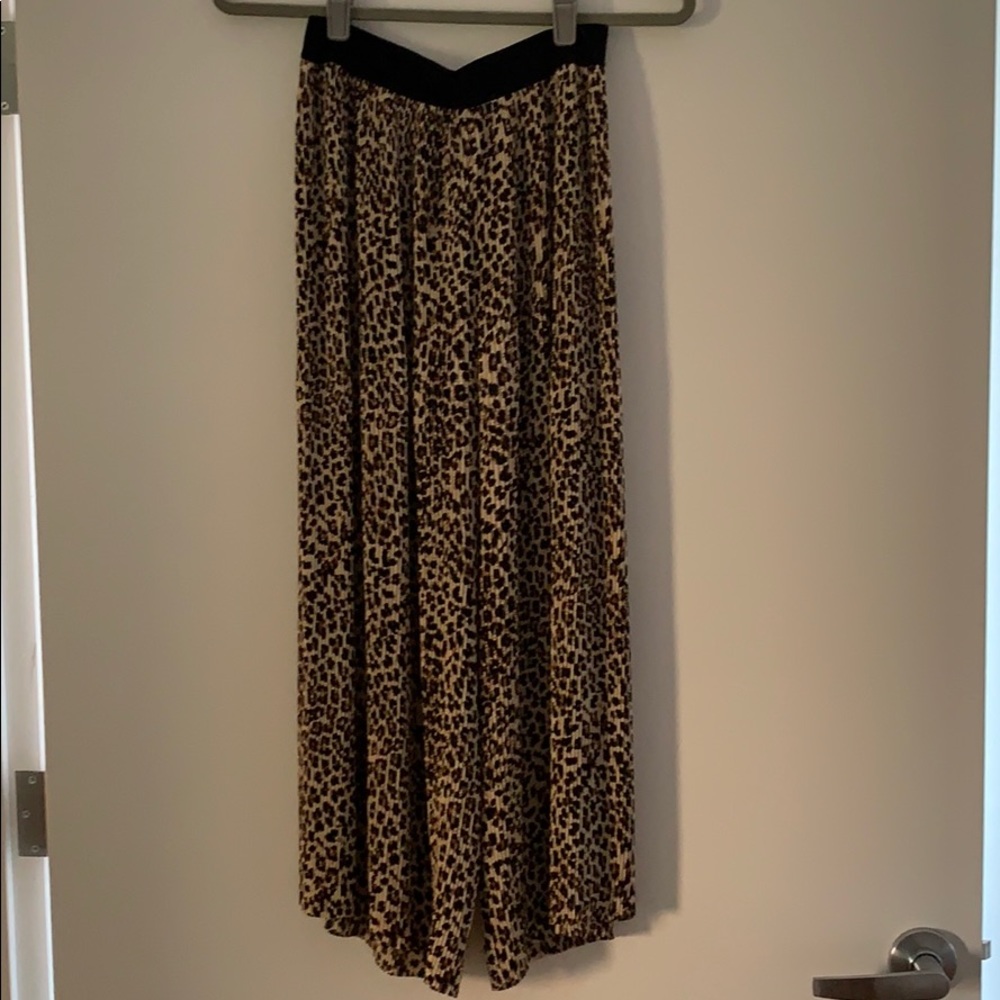 Zara cheetah pleated palazzo pants